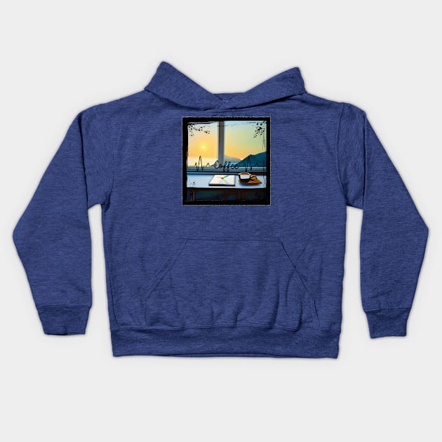 Morning coffee Kids Hoodie by NTGraphics